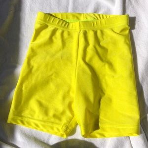 Highlighter yellow biker shorts